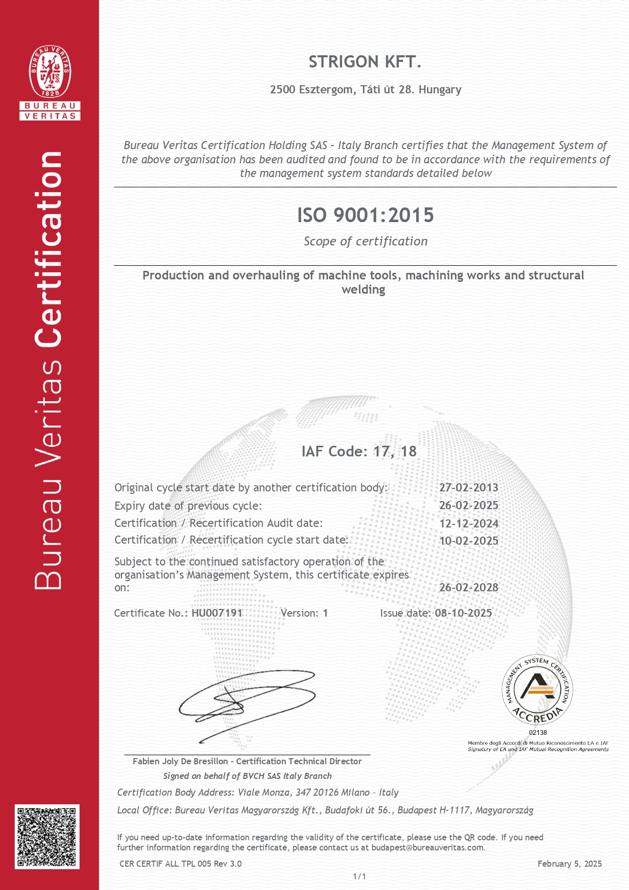 Certificate_9k_ACCREDIA_ENG_ HU007191_Strigon Kft_PA_page-0001 Strigon minősítések